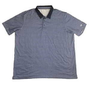 Maelreg Polo Shirt Men's 3XL Blue Geometric Golf Performance Stretch - Picture 1 of 7