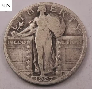 1927-S Standing Liberty Quarter - fein (F) - 90 % silber #Q713 - Bild 1 von 2
