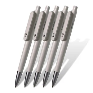 5x Hochwertige Kugelschreiber mit Großraummine - Druckmechanik - weiß - NEU - Bild 1 von 5