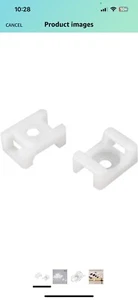 10pc PANDUIT TM3S10-C Mount, Cable Tie, Screw Mount, Ntrl Nylon6/6, 0.86" L, 0. - Picture 1 of 5