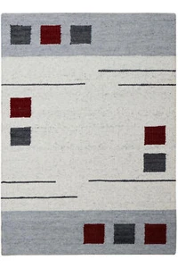 Handwebteppich Allgäu Reine Natur 170x240 cm 100% Wolle Handgewebt grau creme - Bild 1 von 14
