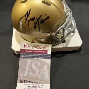 Mini casco auto Kris Haines University of Notre Dame da combattimento firmato irlandese JSA - Foto 1 di 5