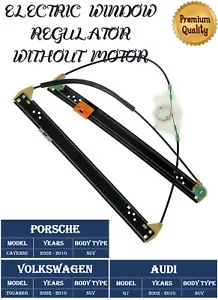 PORSCHE CAYENNE 2004-2010 DRIVER SIDE FRONT ELECTRIC WINDOW REGULATOR NO MOTOR - Picture 1 of 11