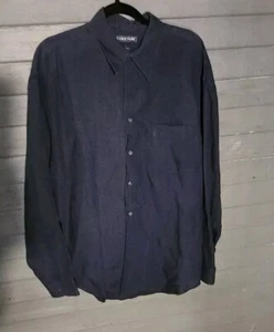 Structure Mens Large Linen Long Sleeve Button Up Shirt - Picture 1 of 5