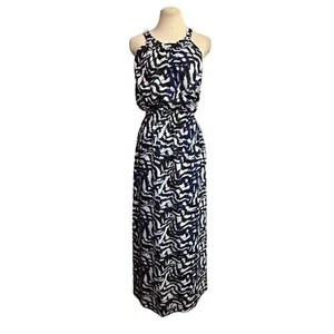 Black Label Blue White Sleeveless Maxi Dress Size Chico's 1 - Picture 1 of 7