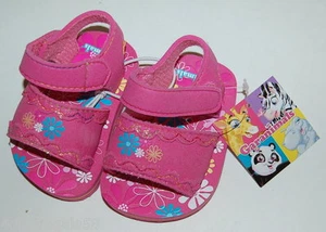 Infant Baby Girls PINK OPEN TOE SANDALS Foam Rubber FLOWERS Ankle Strap SIZE 2 - Picture 1 of 1