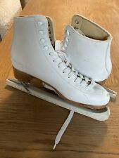 RIEDELL White Figure Ice Skates Size 10 Stock 110W