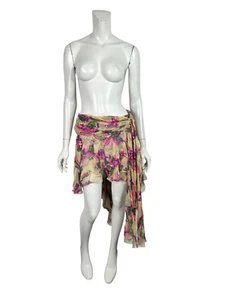 Vtg Dolce & Gabbana SS2004 Pink Floral Print Silk Skirt 38 XS - Picture 1 of 8