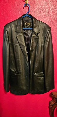 Мужская Scully Western Sportscoat Blazer черный натуральной кожи куртка размер 40L - Изображение 1 из 4