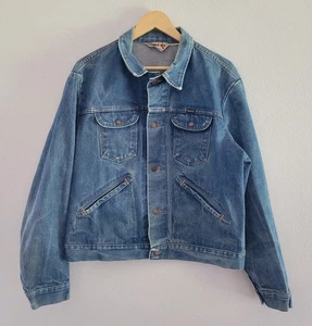 Vintage Maverick Denim Jacket Medium 1970s Hippie Western Cowboy Boho - Picture 1 of 8