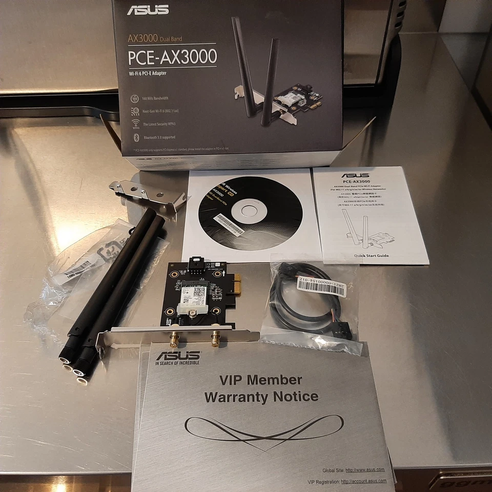 ASUS PCE-AX3000 Dual Band 2.4GHz / 5GHz WLAN- & BT-Adapter PCIe x1 - Bild 1 von 1