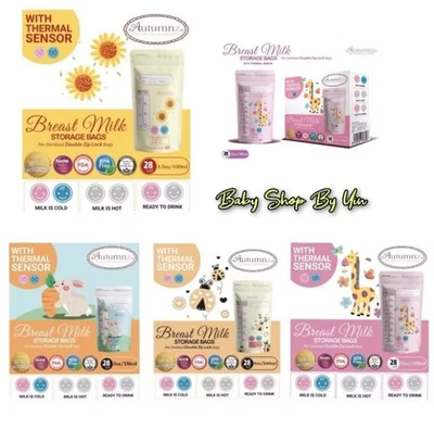 Autumz Breastmilk Storing Bags, Temp-Sensing Milk Storage Bags 28 Pcs 5 oz/150ml - Image 1 of 4