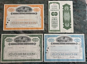 General Motors Corporation Stock Certificates (Lot of 3) and Bond (1954) - Picture 1 of 5