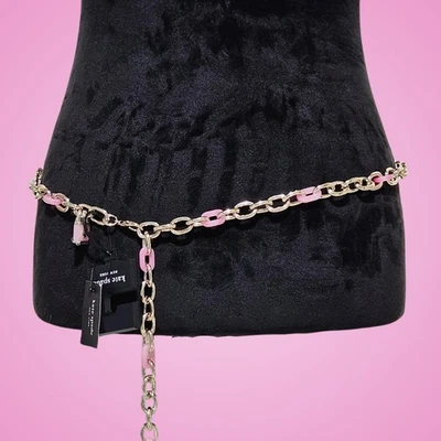 Cinturón Kate Spade L/XL Tono Dorado Rosa Cerradura y Pala Cadena Eslabón Cinturón Boho Precio de venta sugerido por el fabricante 78 USD Foto 1 de 4