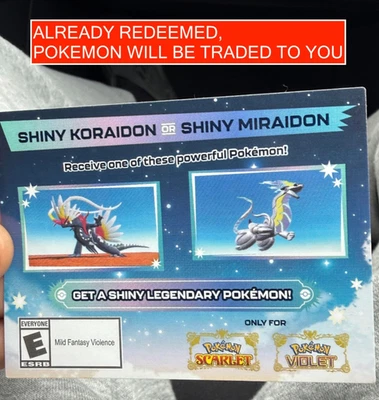 Pokemon Scarlet & Violet SHINY KORAIDON & MIRAIDON Lv 100 TRÂDE GameStop Evėnt