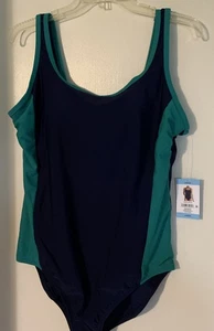 New Lands' End Women's Fully Lined Scoop Neck One-Piece Swimsuit Size L - Picture 1 of 6