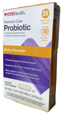 CVS Premium Care Probiótico Extra Fuerza 15 Cápsulas Vegetales EXP 04/2027 Foto 1 de 4