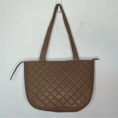 Bolso de Hombro Hobo Carver Acolchado Cuero Beige Tostado Cartera Bolso de Mano para Mujer Foto 1 de 4