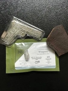 "American Made" 1oz .999 Silver Pistol Bar + 9.4 Gram MkII Grenade + 1 Gram Bar - Picture 1 of 18