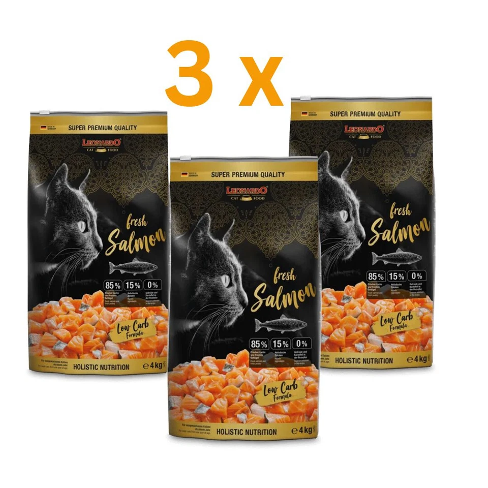 Leonardo fresh Meat Salmon & Poultry 3 x 4 I Aktion I getreidefrei I Lachs - Bild 1 von 1