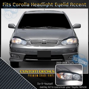 For 2003-2008 Toyota Corolla Headlight Eyelid Set Trim Decals Matte Carbon Fiber - Bild 1 von 15