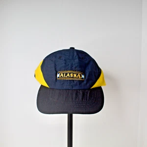 Vintage Alaska Arctic Circle Nylon Snapback Hat Cap Men Women Blue Black Yellow - Picture 1 of 6