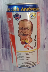 1996 WEST COAST EAGLES - 10th Anniversary AFL Coke Can Dean Kemp EMPTY Coca-Cola - Picture 1 of 13