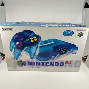 Nintendo N64 Clear Blue console in box Japanese Japan - Picture 1 of 12