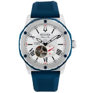 BULOVA Marine Star 98A225 White Dial Orologio Uomo Automatico - Picture 1 of 3