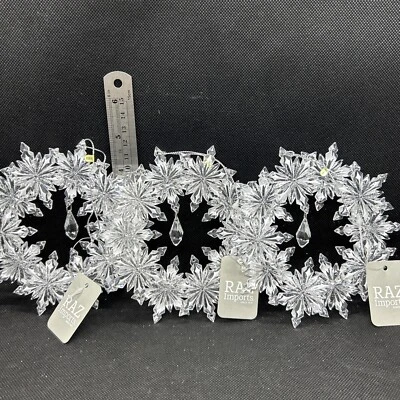 LOTE de 3 ¡NUEVO!~Importaciones RAZ~5.5" ADORNO CORONA COPO DE NIEVE JOYA~Navidad~ Foto 1 de 4