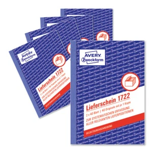 AVERY Zweckform 1722-5 Lieferschein A6, 2x40 Blatt, Lieferscheinblock 5er Pack - Bild 1 von 9