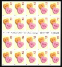 US #3833a MNH Booklet 2004 37c Love Sweet Heart Candy [V1111 BC198]