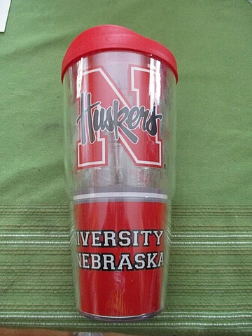 NEW TERVIS NEBRASKA CORNHUSKERS BIG RED INSULATED TUMBLER HOT/COLD CUP sz.,24ozs Cover