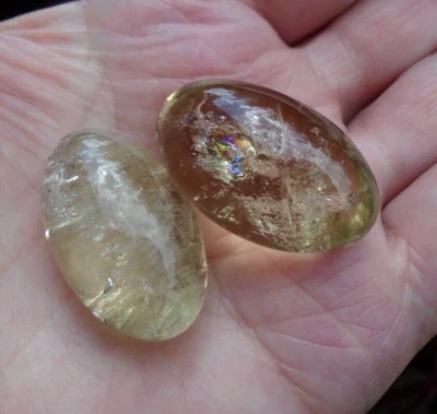 Beautiful natural Citrine set of 2 high quality tumblestones - Image 1 of 4
