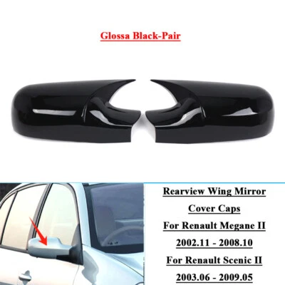 Tapas de cubierta de espejo retrovisor 2 piezas para Renault Megane Mk2 / Scenic II 02-09 Foto 1 de 4