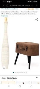 Leeward Floor Vase 36 Inches white and beige - Picture 1 of 8