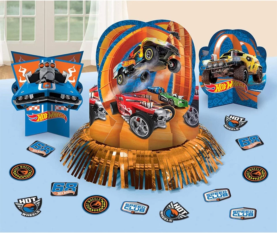 Hot Wheels Wild Racer Race Car Birthday Party Centerpiece Table Decorating Kit - Image 1 of 1