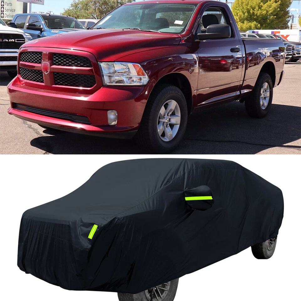 Pickup Truck Car Cover Outdoor Rain Dust UV Protector Black For Ram 1500 2500 Foto 1 de 4