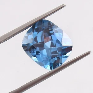 Natural Flawless Blueish Aquamarine Loose Cushion Shape Cut Gemstone 8.80 Ct - Picture 1 of 4