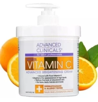 Advanced Clinicals, Vitamin C, Advanced Brightening Cream, 16 oz (454 g) - Image 1 of 4