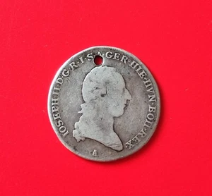 BELGIQUE - Monnaie ¼ de Couronne Joseph II 1788 A Trouée - Picture 1 of 2