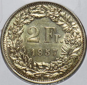Switzerland 1957 2 Francs 295869 combine shipping - Picture 1 of 2