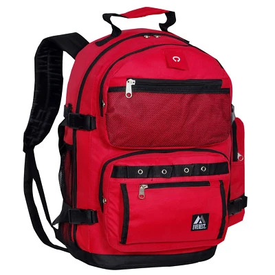 Mochila escolar de gran tamaño de lujo X-grande bolsillos de malla bolsa de música Everest Travel Foto 1 de 4