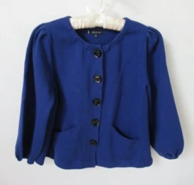Chaqueta de punto AK Anne Klein azul 100 % algodón cuello redondo manga 3/4 *Talla L* Foto 1 de 4