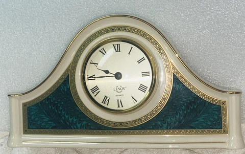 Porcelain Camel Back Mantle Clock by Lenox. New Battery. Perfect Condition Cover