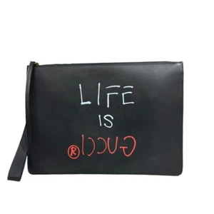 GUCCI Clutch bag 433665 leather ghost used - Picture 1 of 9