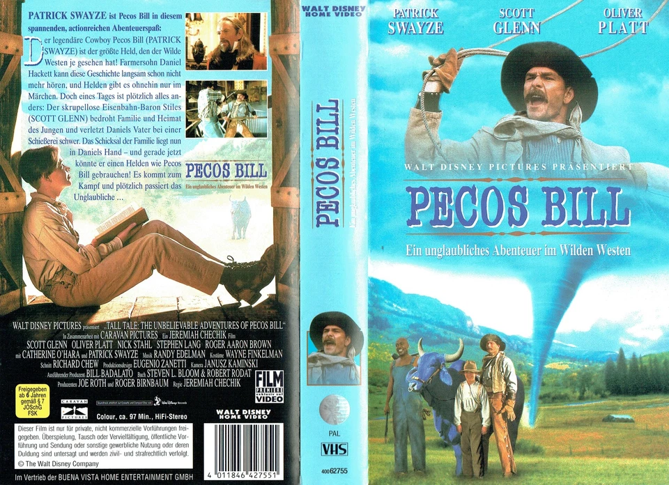 (VHS) Pecos Bill - Patrick Swayze, Oliver Platt, Scott Glenn (Walt Disney 1995 ) - Bild 1 von 1