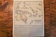 1876 RARE WARREN ATLAS MAP-AUSTRALIA AND POLYNESIA-EXCELLENT DETAIL