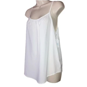 Time And Tru Adjustable Spaghetti Strap Stretch Camisole Top Arctic White New M - Picture 1 of 8