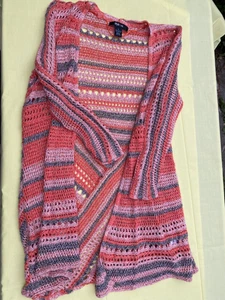 style co Strickjacke offen Strick Pullover mehrfarbig Häkel Boho Damen Gr. S Small - Bild 1 von 4